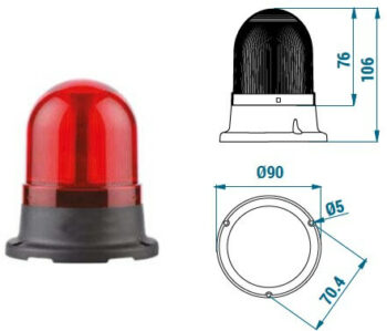 LED maják 70 mm TERMSB010