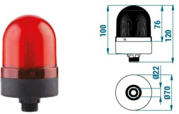 LED maják 70 mm TERMSB030 se závitem M22