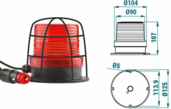 LED maják 90 mm TERMSB090 s magnetem a ochrannou klecí