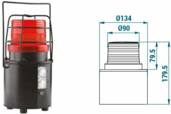 Přenosný LED maják 90 mm TERMSB120 s ochrannou klecí