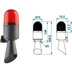 LED maják se sirénou TERMWH0100