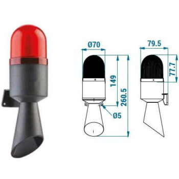 LED maják se sirénou TERMWH0300