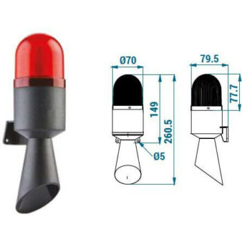 LED maják se sirénou TERMWH0400